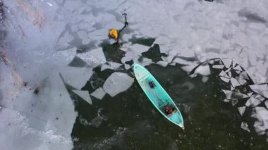 Beyehir Lake and its frozen state, Konya, Turkey