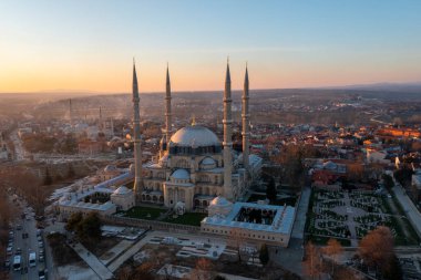 Edirne 'de Selimiye Camii dış görünüşü. Edirne Osmanlı İmparatorluğu 'nun başkentiydi..