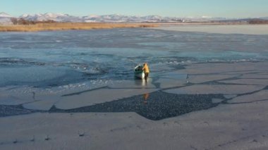 Beysehir Lake and its frozen state, Konya, Turkey