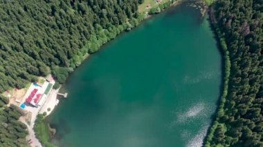 Savsat Karagol lake is a large trout lake in the forest in Artvin