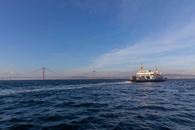 İki kıtayı birbirine bağlayan yeni köprü 1915 kanakkale köprüsü (dardanelles köprüsü), Çanakkale, Türkiye