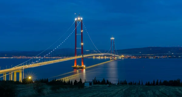 Nuevo Puente Que Conecta Dos Continentes 1915 Puente Canakkale Puente — Foto de Stock