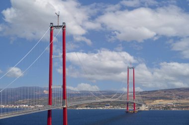 İki kıtayı birbirine bağlayan yeni köprü 1915 kanakkale köprüsü (dardanelles köprüsü), Çanakkale, Türkiye