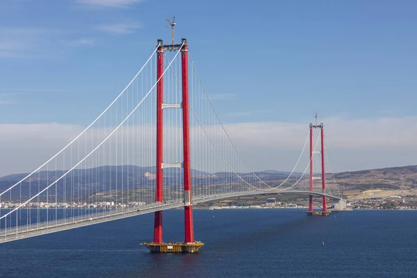 İki kıtayı birbirine bağlayan yeni köprü 1915 kanakkale köprüsü (dardanelles köprüsü), Çanakkale, Türkiye