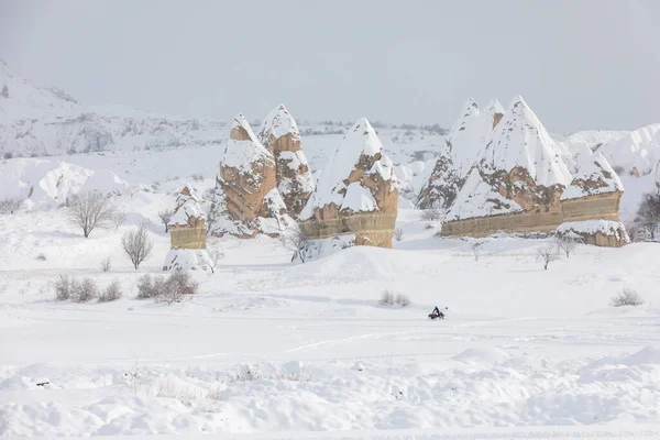 Nevsehir Turkey February 2022 Pigeon Valley Cave Town Goreme Winter — Zdjęcie stockowe