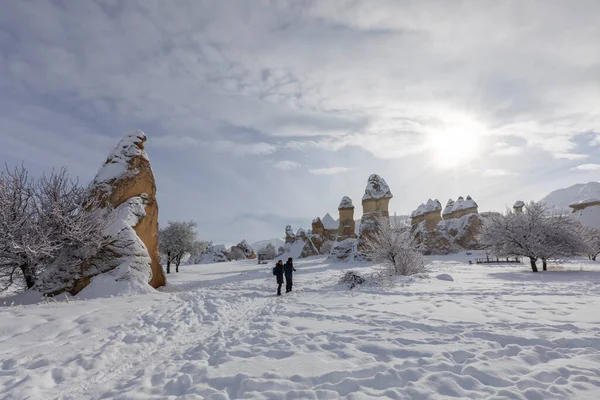 Pigeon Valley Cave Town Goreme Winter Time Cappadocia Turkey — Stockfoto