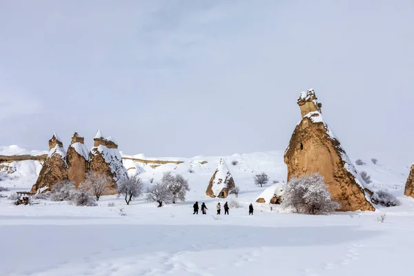 Pigeon Valley Cave Town Goreme Winter Time Cappadocia Turkey — 스톡 사진