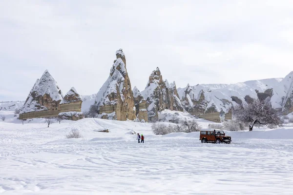 Pigeon Valley Cave Town Goreme Winter Time Cappadocia Turkey — Stok fotoğraf