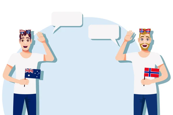 Vector Illustratie Van Mensen Die Talen Van Australië Noorwegen Spreken — Stockvector