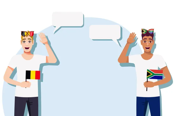 Koncepcja Komunikacji Międzynarodowej Sportu Edukacji Biznesu Między Belgią Republiką Południowej — Wektor stockowy