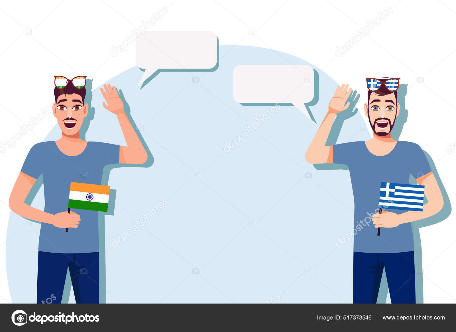 스포츠 인도와 그리스간의 사업의 인디언 그리스인 깃발을 일러스트 스톡 벡터 - ©Pixuliana 517373546