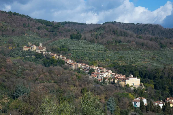 Het Uitzicht Stad Collodi Met Villa Garzoni Aan Voorkant — Stockfoto