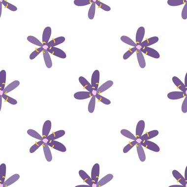 Tatlı menekşe çiçekleri. Basit ve parlak bir geçmişi var. Çiçeksiz desen.