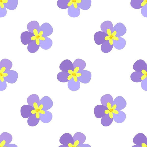 Blauviolette Blüten Florales Nahtloses Muster Gepunkteter Punkt — Stockvektor