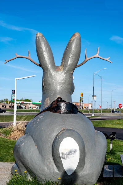 Mitchell, Güney Dakota, ABD - 5.2021 - Otoyol boyunca turist çekmek için Çakal heykeli — Stok fotoğraf