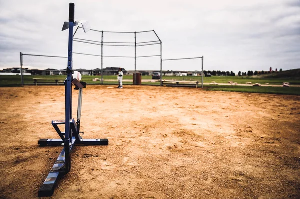 Mechanische Jeugd Slow Pitching Machine Gebruikt Een Honkbal Gooien Voor — Stockfoto