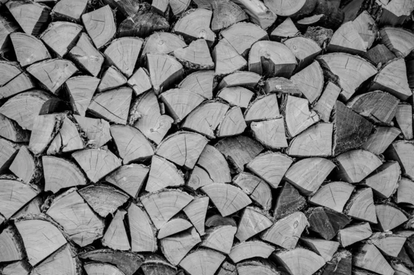 北部の寒い気候で加熱するための乾燥分割木材を積層 高品質の写真 — ストック写真