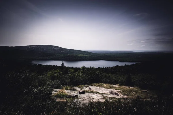 Vue Panoramique Lac Echo Dans Parc National Acadia Maine États — Photo