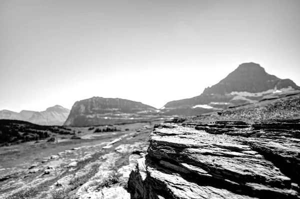 Υπέρβαση Ιζηματογενούς Βράχου Κατά Μήκος Του Μονοπατιού Logan Pass Στο — Φωτογραφία Αρχείου
