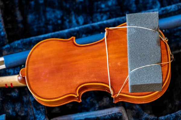Selective Focus Foam Pad Being Used Shoulder Rest Youth Violin — Stock Photo, Image