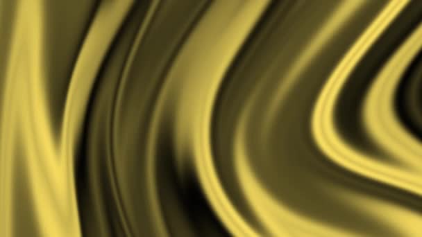 Жидкие черные и золотые цвета движущиеся абстрактный цифровой фон — стоковое видео