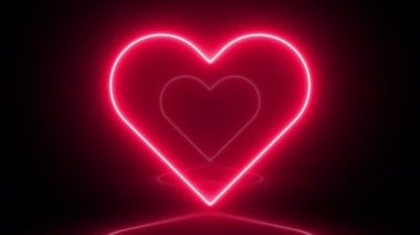 Kalp şekli pembe neon tünel döngüsü grafikleri