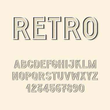  Noktalı 3d yazı tipi. İngilizce harfler ve sayılar.