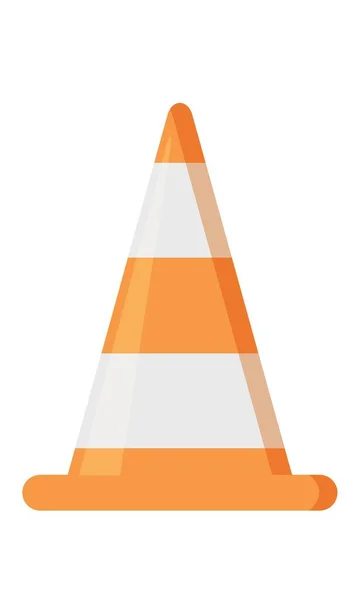 Cone de trânsito isolado sobre fundo branco. Um sinal de segurança na estrada durante as reparações. — Vetor de Stock