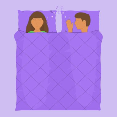 Uyuyan evli bir çift. Gece uykusu iyileştiricidir..