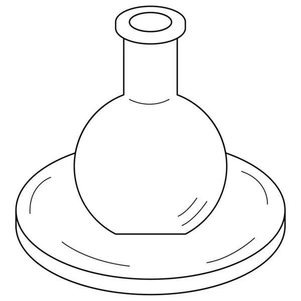Ručně kreslený hliněný džbánek na hrnčířském kole. Řemeslo, hliněné modelování — Stockový vektor