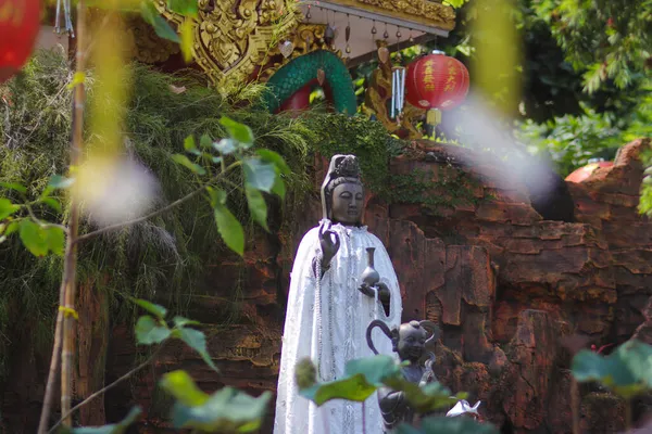 Čínská Bodhisattva Nebo Bohyně Soucitu Milosrdenství Laskavosti Socha Také Známý — Stock fotografie