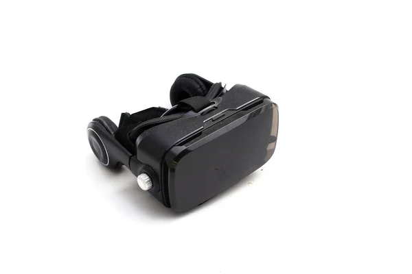 Close View Black Box Virtual Reality Glasses Isolated White Background — Stock Photo, Image