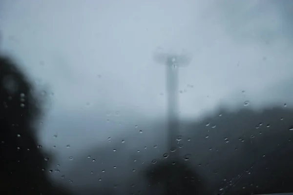 Defocused Abstract Background Raindrops Windshield Car Rain — Stock Photo, Image