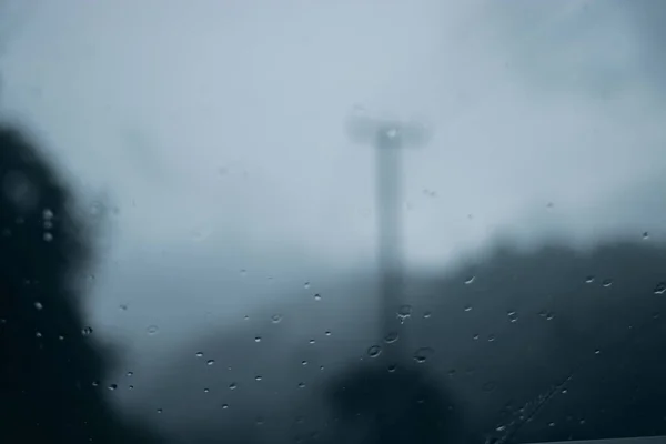 Defocused Abstract Background Raindrops Windshield Car Rain — Stock Photo, Image