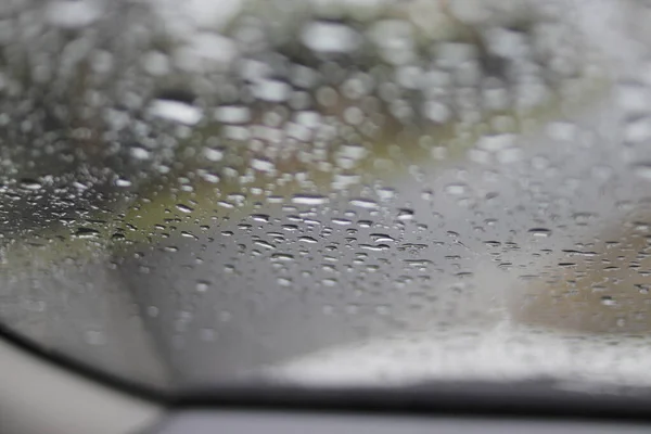 Defocused Abstract Background Raindrops Windshield Car Rain — Stock Photo, Image