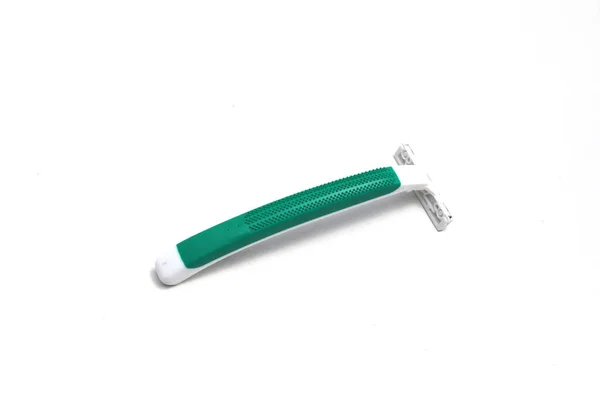 Mustache Beard Trimmer Green Handle Isolated White Background — Stock Photo, Image