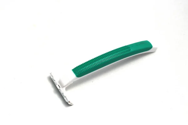 Mustache Beard Trimmer Green Handle Isolated White Background — Stock Photo, Image