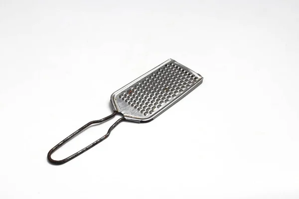 Old Used Cheese Grater Little Bit Rusty Isolated White Background — Stock Photo, Image