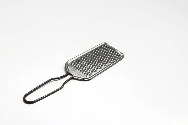 Old Used Cheese Grater Little Bit Rusty Isolated White Background — Stock Photo, Image