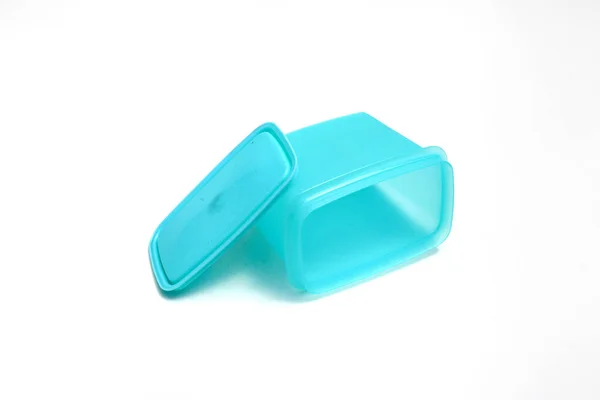 Plastikowe Pudełko Lunch Słoik Lub Pojemnik Izolowane Białym Tle — Zdjęcie stockowe