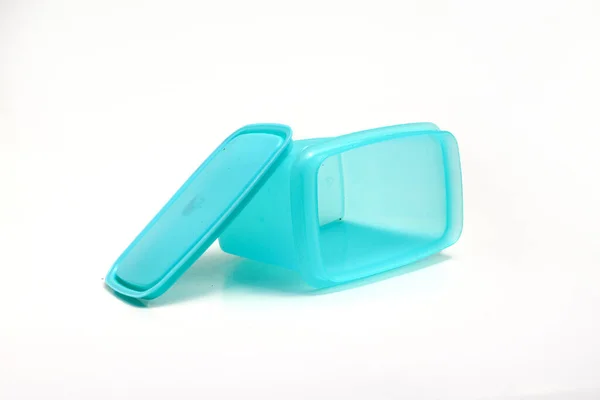 Caixa Almoço Plástico Frasco Recipiente Isolada Fundo Branco — Fotografia de Stock