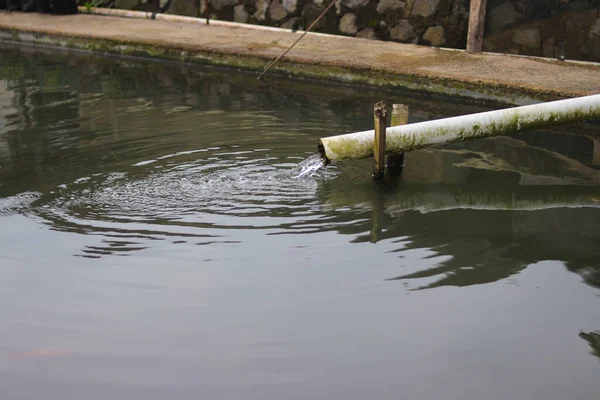 魚池の排水システムは — ストック写真