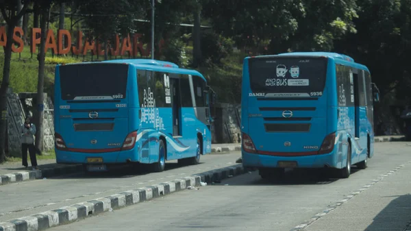 Sumedang West Java Indonésia Dezembro 2019 Damri Bus Dos Transportes — Fotografia de Stock