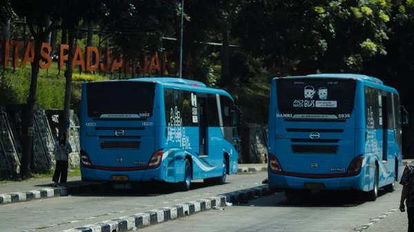 Sumedang Java Occidental Indonesia Diciembre 2019 Autobús Damri Uno Los — Foto de Stock