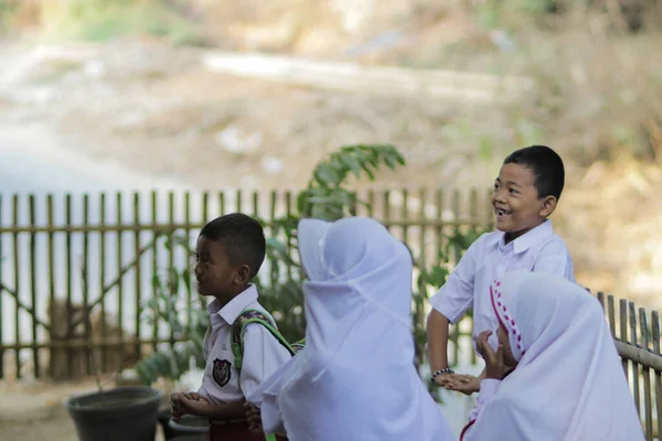 Purwakarta Westjava Indonesien September 2019 Glückliche Indonesische Grundschüler Weiß Roter — Stockfoto