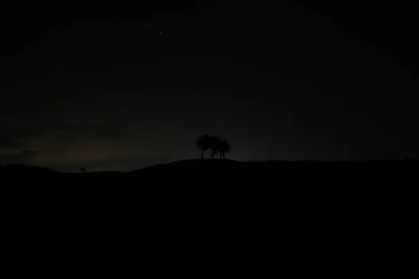 Belo Céu Noturno Bukit Teletubies Ujung Genteng Sukabumi West Java — Fotografia de Stock