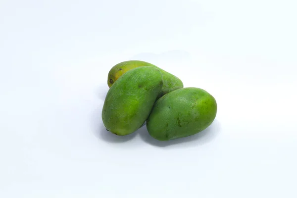 Group Fresh Ripe Mango Ready Eat Isolated White Background — Stock Photo, Image
