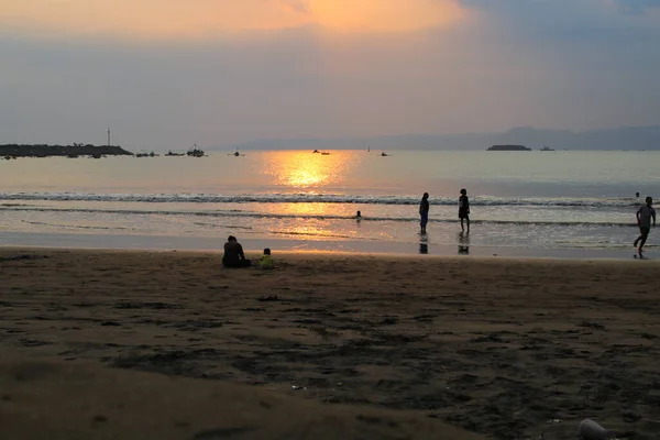 Sukabumi West Java Indonesia August 2021 Seascape View Beautiful Sunset — Stock Photo, Image