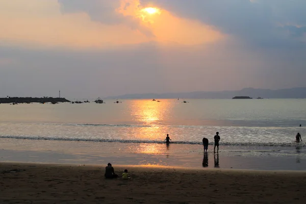 Sukabumi West Java Indonesia August 2021 Seascape View Beautiful Sunset — Stock Photo, Image