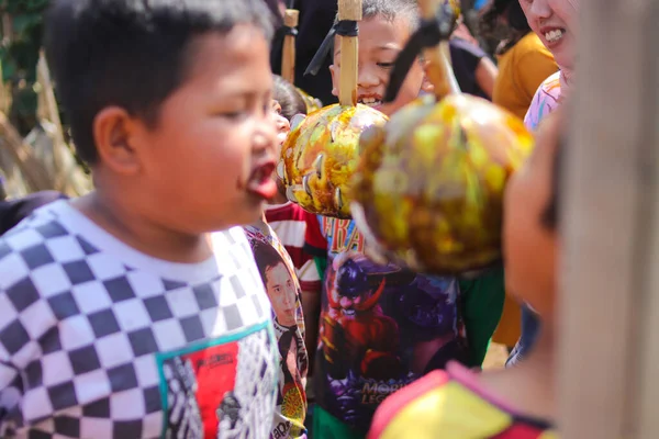 Sukabumi West Java Indonesia August 2021 Indonesian Kids Playing Traditional — Stock Photo, Image